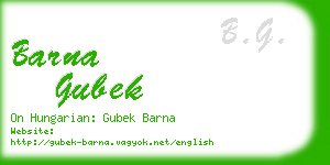 barna gubek business card